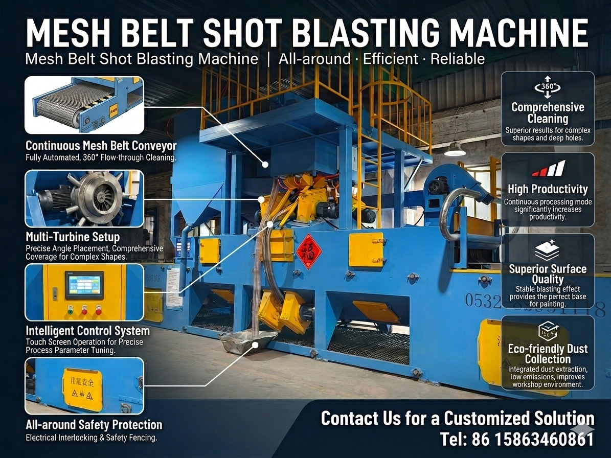 Zero Deformation, 360° Cleaning: Why Choose a Mesh Belt Shot Blasting Machine for Mass Production?